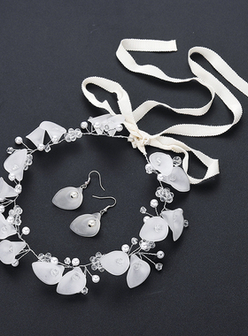 新娘水晶项链耳环套装两用百搭