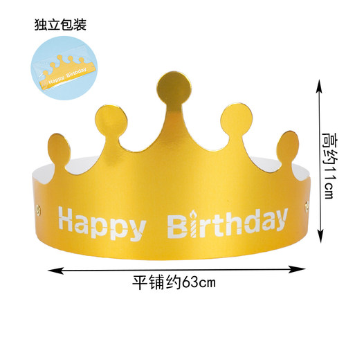 皇冠生日帽蛋糕装饰大人成人儿童宝宝周岁发光蛋糕帽子派对毛球帽 - 图2