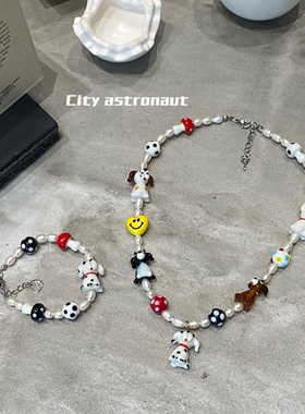 小狗珍珠七彩琉璃韩风珍珠