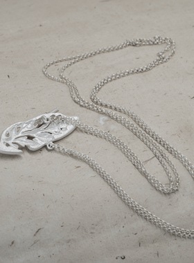 野艾系列草本项链｜沙铸肌理｜錾刻工艺｜双色可选