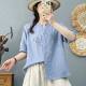 ຜ້າຝ້າຍແບບຈີນແບບ Retro ແລະ linen ກາງແຂນ