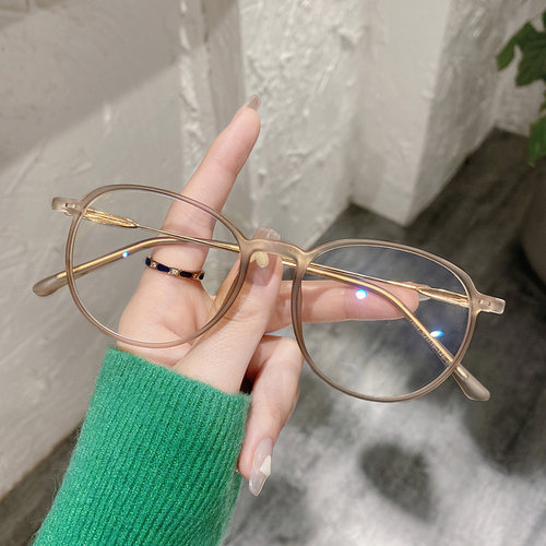 复古玳瑁眼镜框女小脸质感磨砂圆框网红款素颜眼镜近视超轻有度数 - 图3