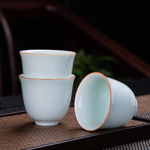 影青瓷茶杯陶瓷品茗杯主人杯功夫茶具单杯简约家用茶碗茶盏泡茶杯 - 图0