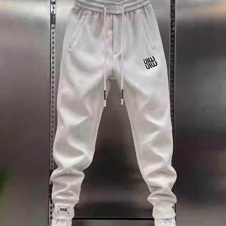 潮牌秋冬季新款男士加绒加厚卫裤简约刺绣束脚哈伦裤松紧腰休闲裤,淘宝优惠券,粉丝福利购,淘宝优惠卷