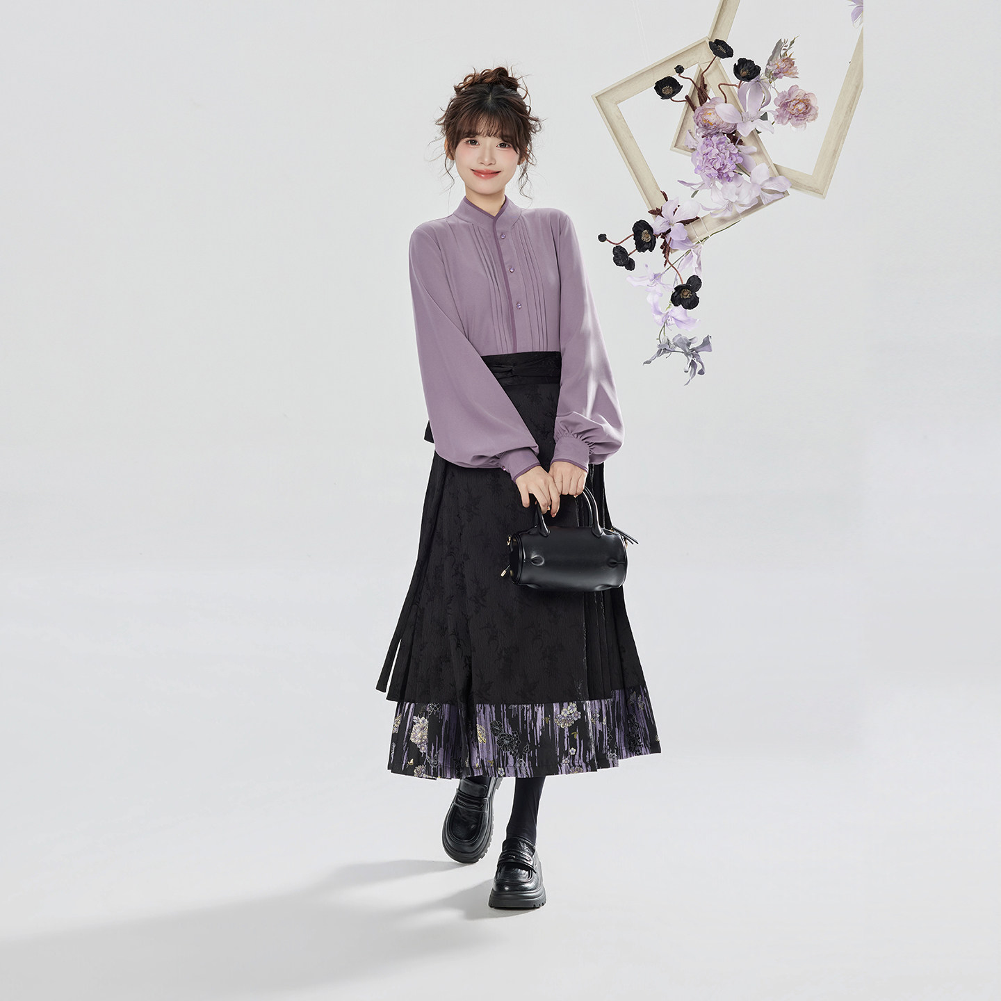 织造司[薰暮]新中式外套上衣长袖衬衫马面裙汉服半身裙女秋冬套装,淘宝优惠券,粉丝福利购,淘宝优惠卷