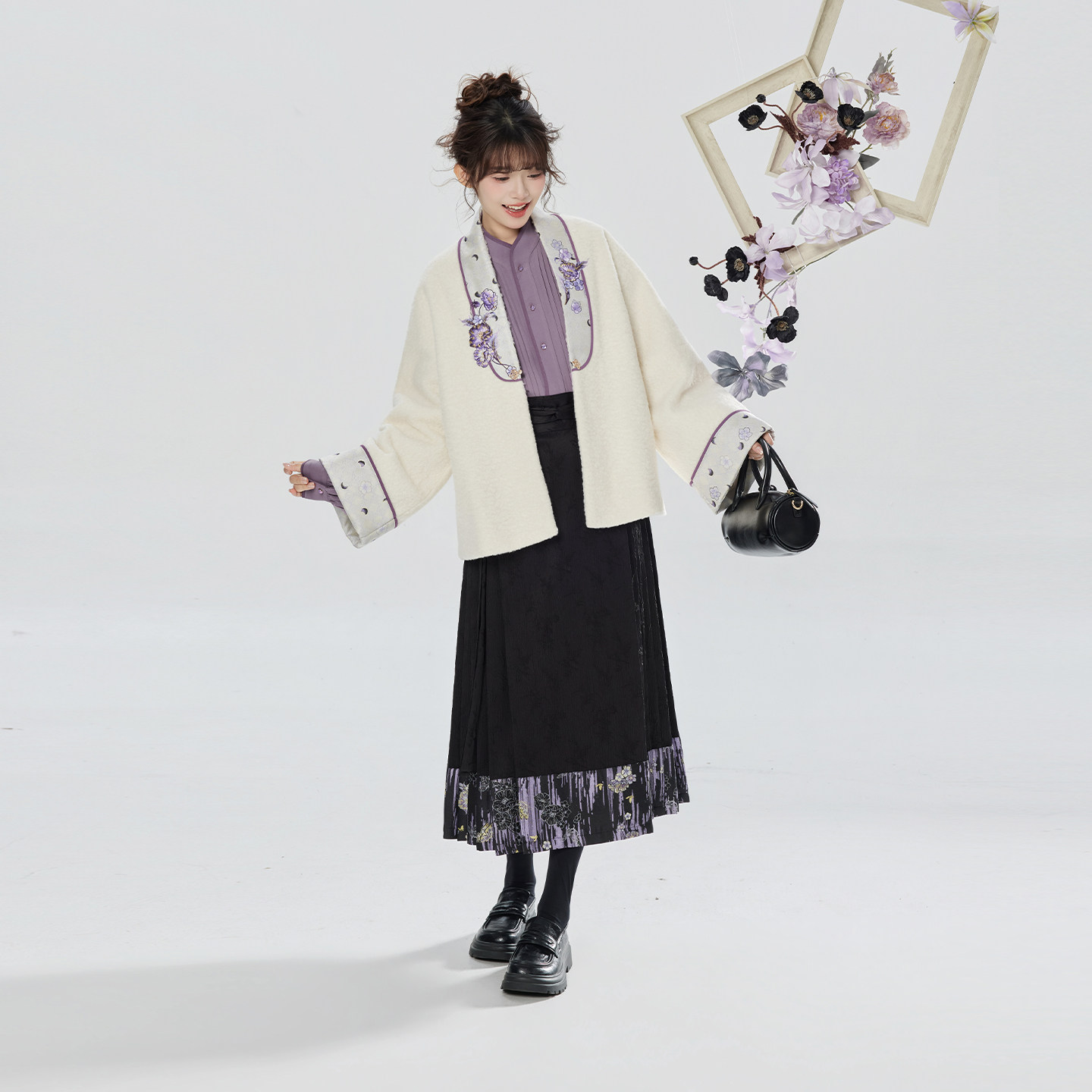 织造司[薰暮]新中式外套上衣长袖衬衫马面裙汉服半身裙女秋冬套装,淘宝优惠券,粉丝福利购,淘宝优惠卷