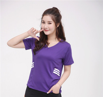 运动t恤女短袖夏季大码速干跑步服健身上衣V领胖mm瑜伽服显瘦汗衫,淘宝优惠券,粉丝福利购,淘宝优惠卷