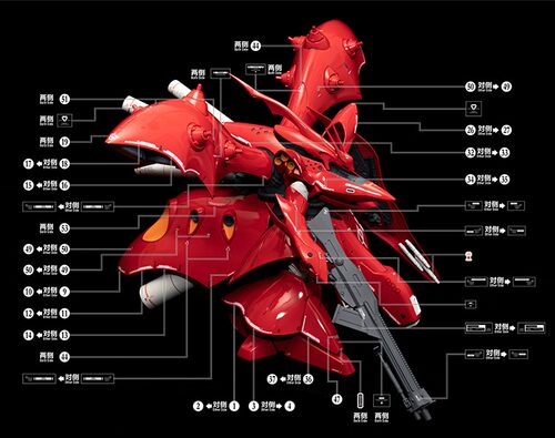 HG 夜莺水贴 MSN-04-2 夏亚 NIGHTGALE EVO 荧光 烫金 - 图0