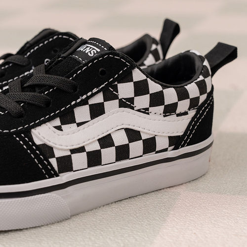 Vans范斯童鞋官方 WardSlip-On棋盘格一脚蹬小童帆布鞋 - 图1