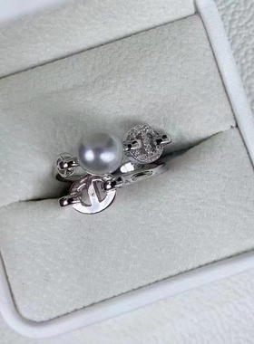 猪鼻子珍珠戒指，施家珍珠，高品位，真品的既视感，戒圈可调节