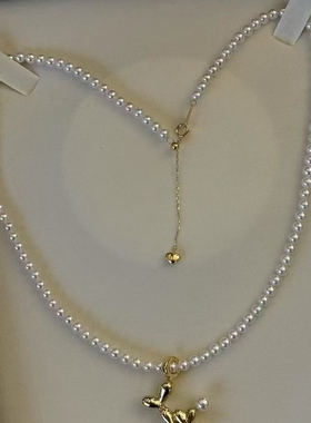 气球狗珍珠项链女小众设计感