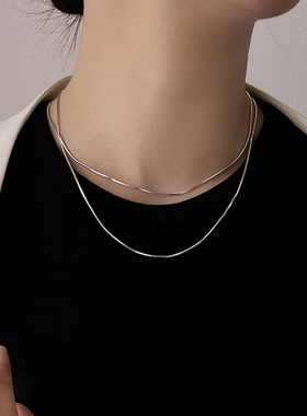 超长银项链设计感通体S925素链