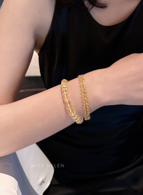 Miss Helen黄水晶手链女手串女款好运招财精致叠戴百搭夏2025新款