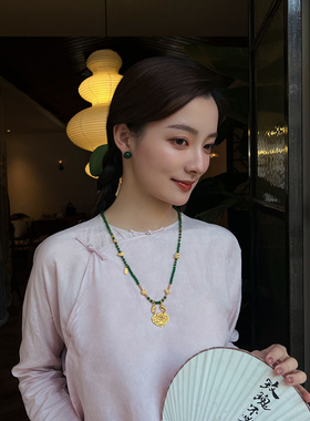 如意平安锁长款项链新中式