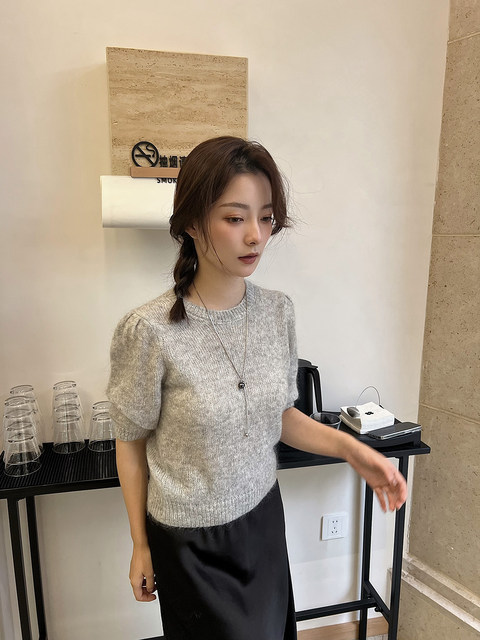 Pull-out long single bead pearl sweater chain long