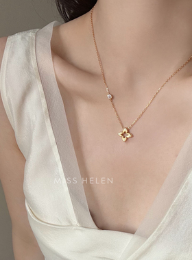 S925银项链女叠戴精致通勤锁骨链