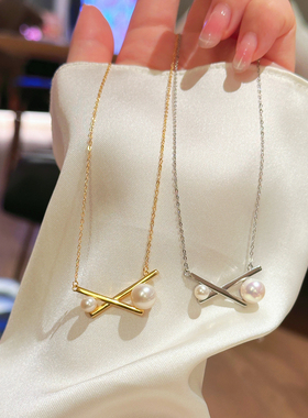 日系天然珍珠项链925银