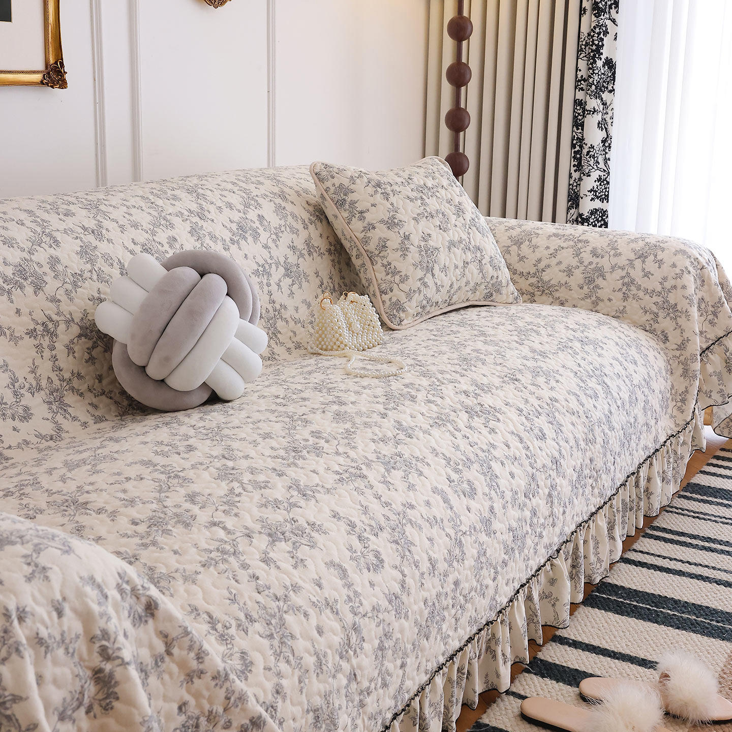 法式复古田园沙发巾高级感防滑全包盖布轻奢百搭四季客厅沙发套罩,淘宝优惠券,粉丝福利购,淘宝优惠卷