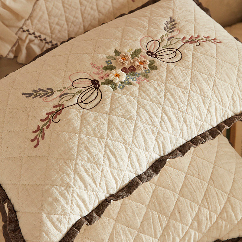 刺绣ins风沙发垫 法式复古棉麻亚麻质感沙发罩巾 四季通用可拆洗,淘宝优惠券,粉丝福利购,淘宝优惠卷