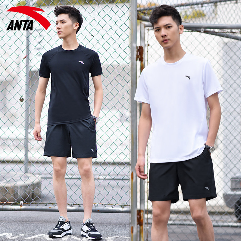 安踏运动套装男2022夏季新款t恤 anta安踏安驰运动套装