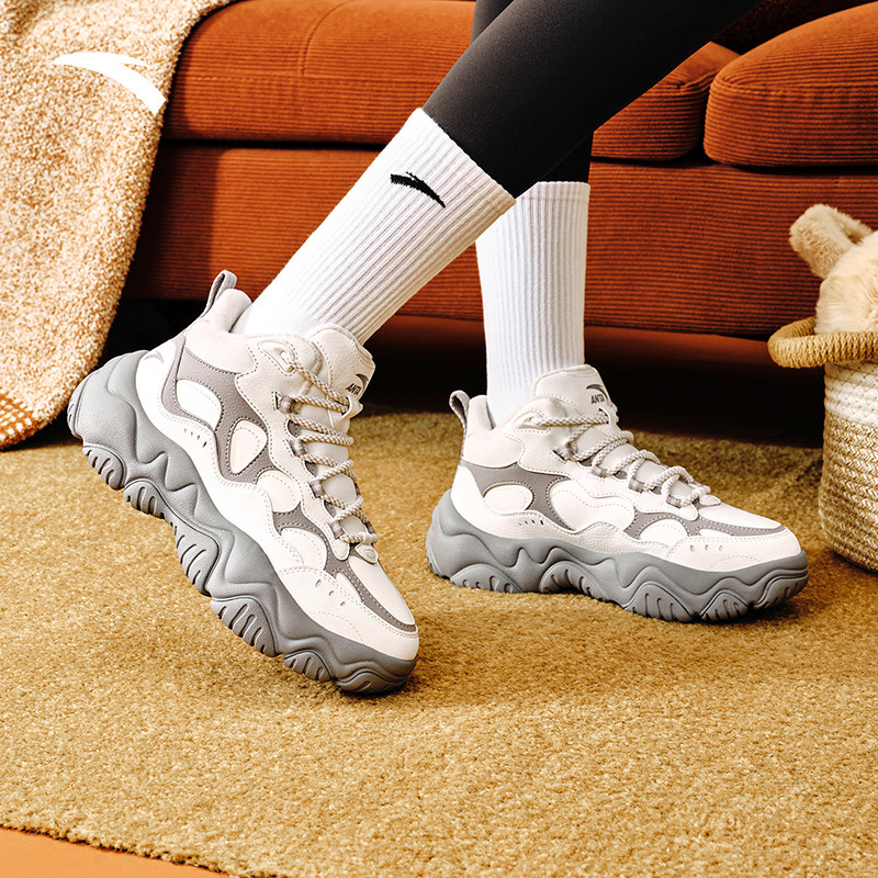 安踏流萤丨加绒保暖棉鞋女冬季新款加厚皮面长绒休闲鞋122548953,淘宝优惠券,粉丝福利购,淘宝优惠卷