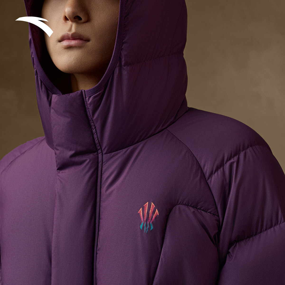 安踏欧文羽绒服男款2025冬季新款官方正品防泼水保暖连帽棉服外套