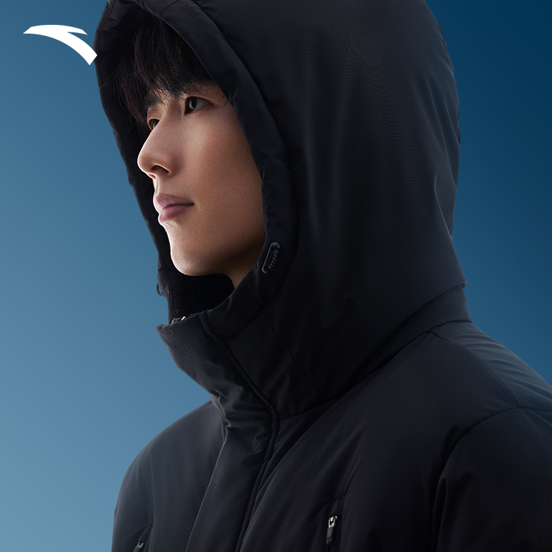 安踏羽绒服中长款男款冬季新款青少年冰甲羽绒棉服外套152517912