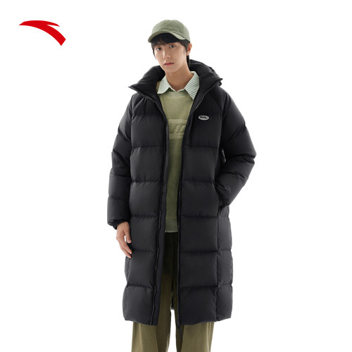 安踏六度芯羽绒服长款加厚保暖2025冬季新款科技速暖男士黑面包服 - 图3