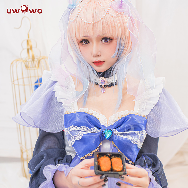 预售Uwowo原神珊瑚宫心海同人女仆装cosplay女动漫连衣裙全套 - 图0