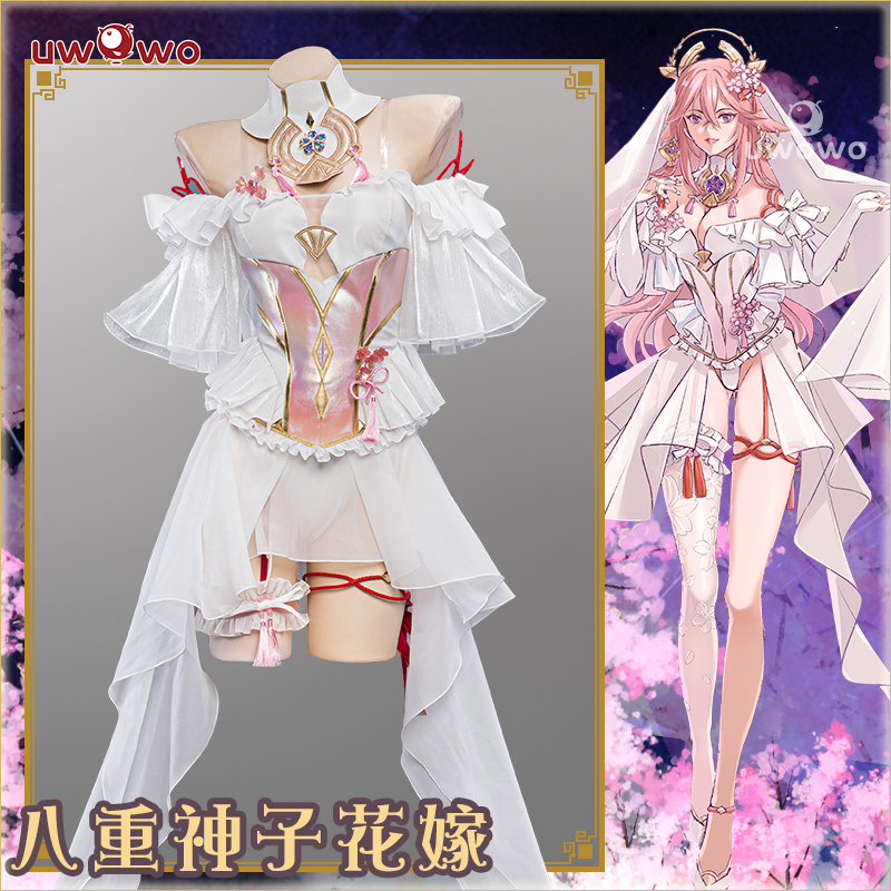 现货悠窝窝Uwowo原神八重神子同人花嫁cosplay服装女婚纱礼服 - 图2