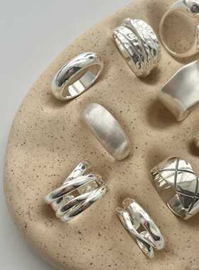 s925 Silver Ring Women Vintage Adjustable Chic