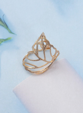 Hollow Leaf Cuff Ring Personality Exaggerated Niche Jewelry