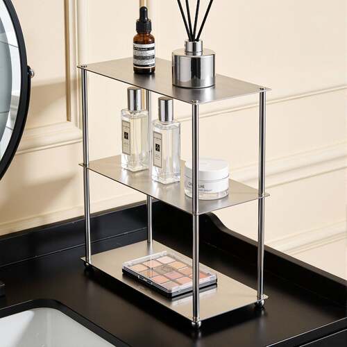 Stainless Steel Cup Rack Bathroom Vanity Organizer - 图0
