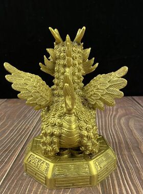 铜器黄铜八卦麒麟黄铜麒麟飞天麒