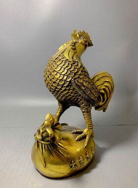 黄铜公鸡摆件大吉大利福袋鸡生肖