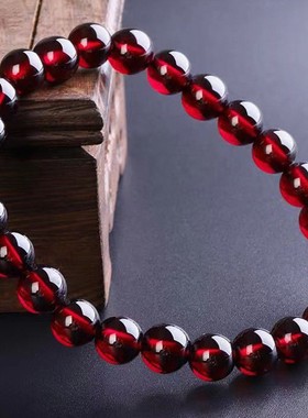 本命年红玛瑙手链手串石榴红串珠
