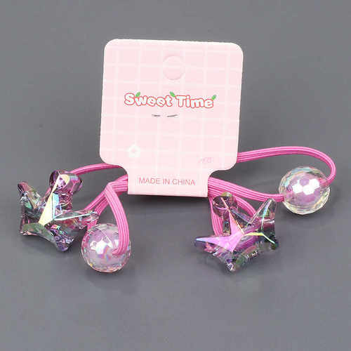 儿童彩色皇冠长皮筋女童扎头发高弹力绕绕发绳女孩不伤发头绳头饰 - 图2