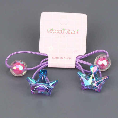 儿童彩色皇冠长皮筋女童扎头发高弹力绕绕发绳女孩不伤发头绳头饰 - 图1