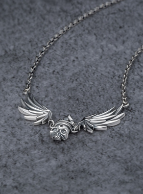 海盗船银饰骷髅项链女复古风