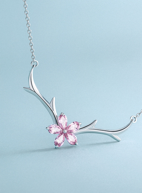 海盗船银饰鹿角银项链女日韩气质