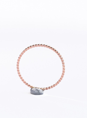 14K包金玫瑰金尾戒 麻花扭纹戒指细 女小指关节戒指环闺蜜 欧美