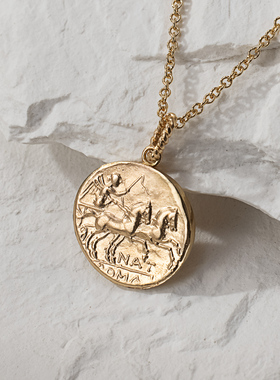 14K包金古币罗马女神项链女