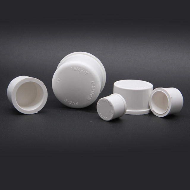 White tube cap pipe PVC plastic water pipe plug