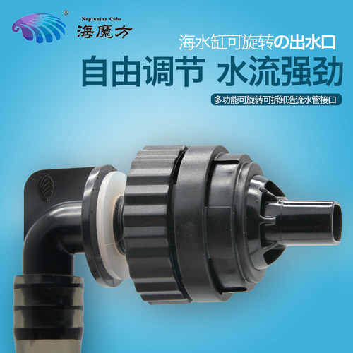 鱼缸出水口改装配件海水缸侧滤背滤多功能可旋转喷嘴造流水管接口 - 图1