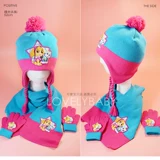 Флисовая детская вязаная шапка для мальчиков, шарф, перчатки, комплект, 3 предмета, подарок на день рождения