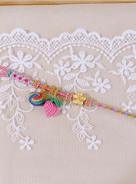 手工编织端午节五彩绳可穿珠挂件