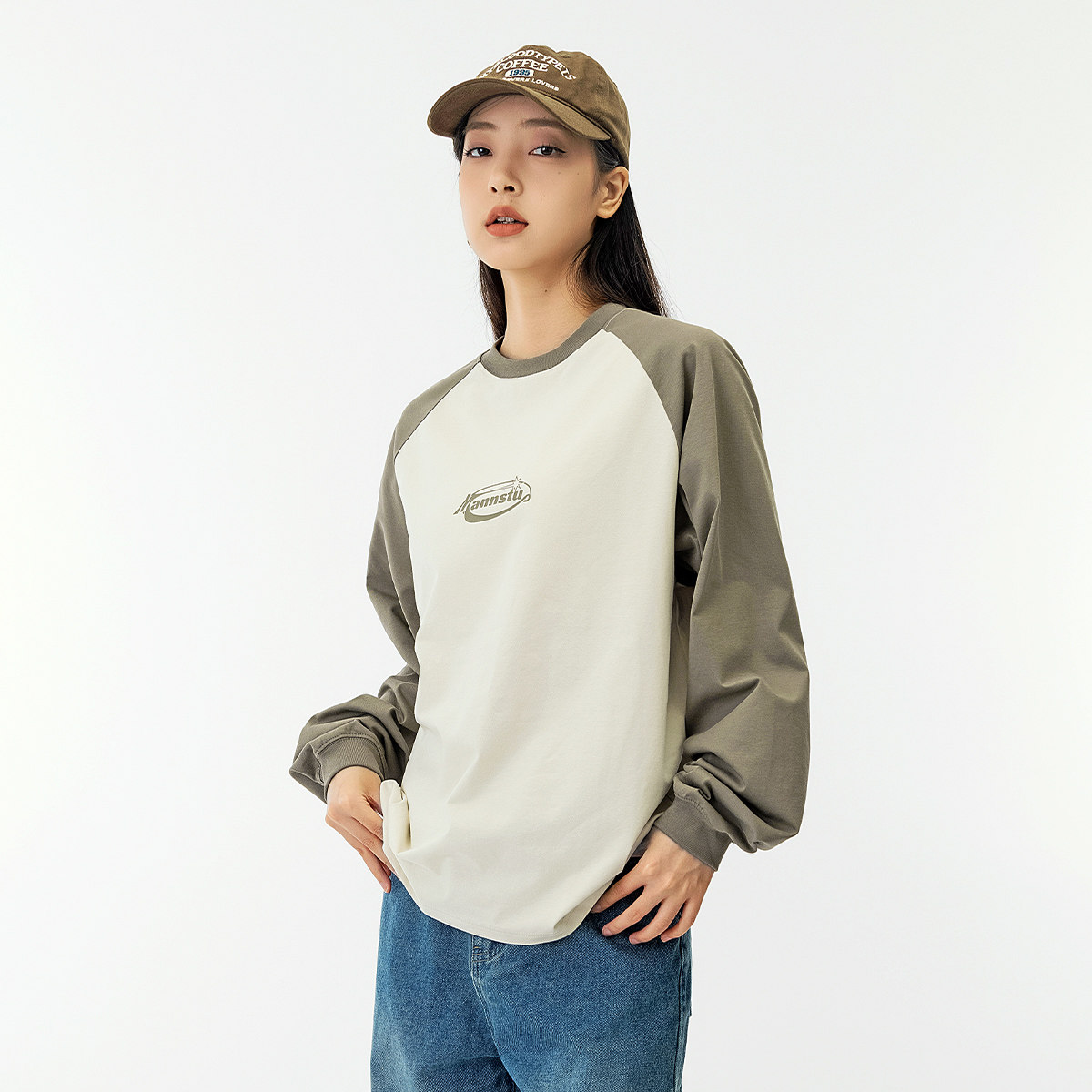 2025 春季新肩袖宽松圆领防晒长袖T恤女休闲宽松情侣上衣,淘宝优惠券,粉丝福利购,淘宝优惠卷