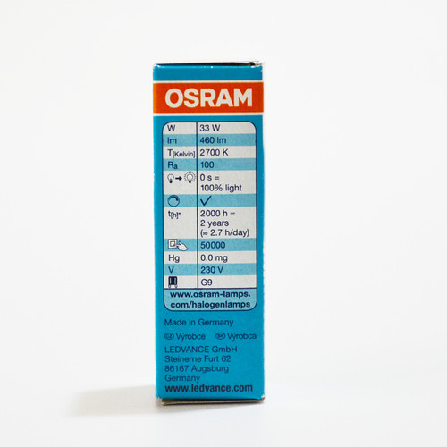 透明OSRAM欧司朗G9卤素灯珠230V 25W瓦33W40台灯射灯壁灯吊灯灯泡 - 图1