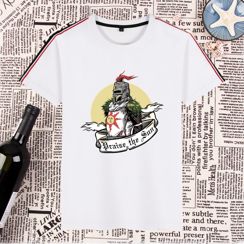 欧美bf风潮流黑暗之魂太阳骑士t恤 波阁T恤