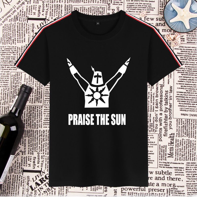 欧美bf风潮流黑暗之魂太阳骑士t恤 波阁T恤